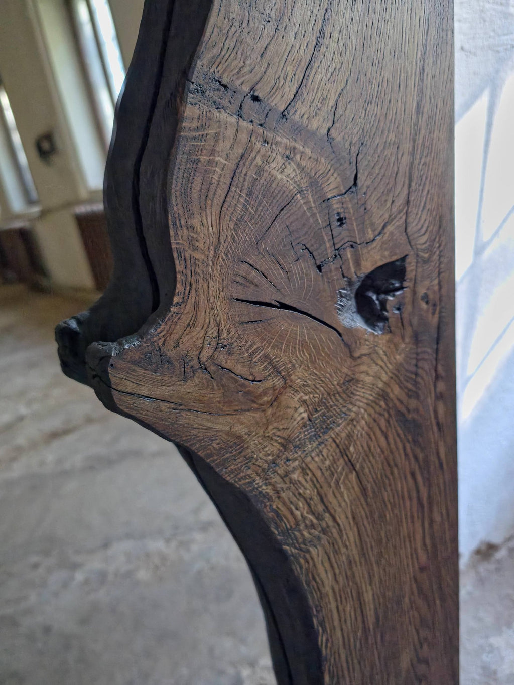 Oversized Oak Floor Mirror