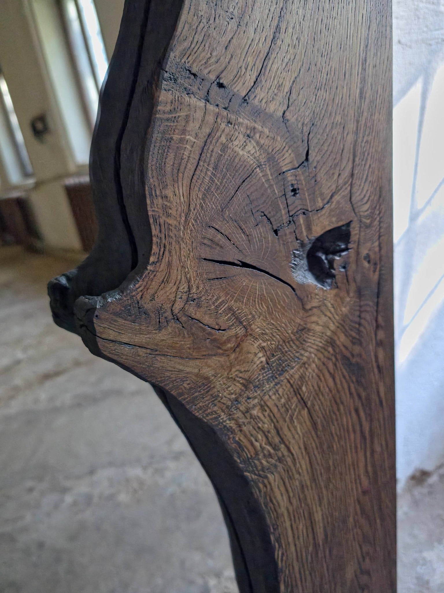 Oversized Oak Floor Mirror