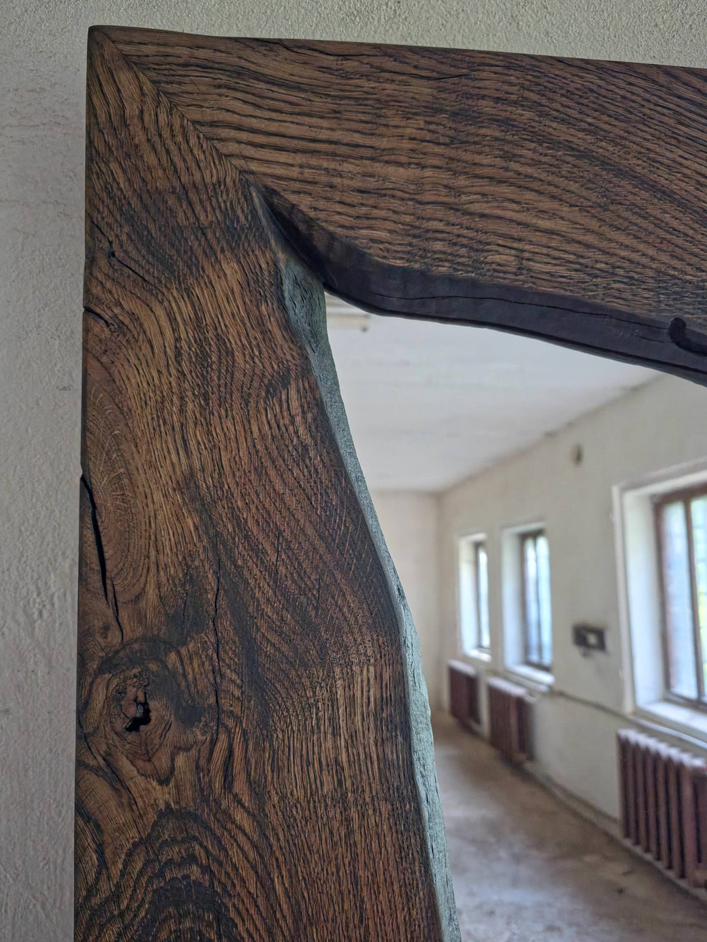 Oversized Oak Floor Mirror