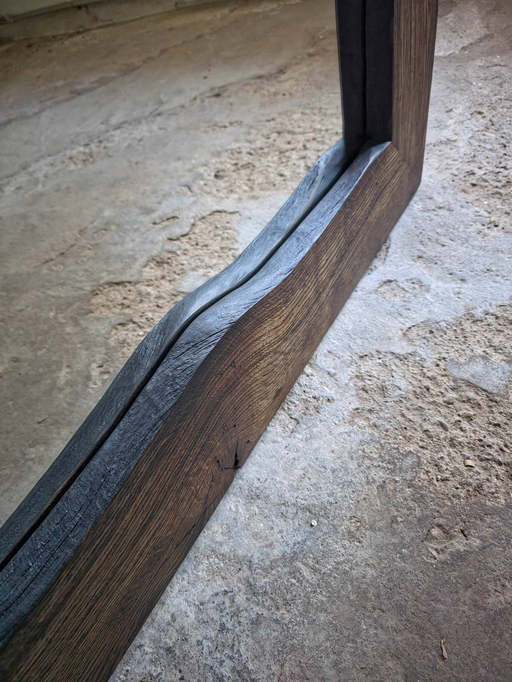 Oversized Oak Floor Mirror