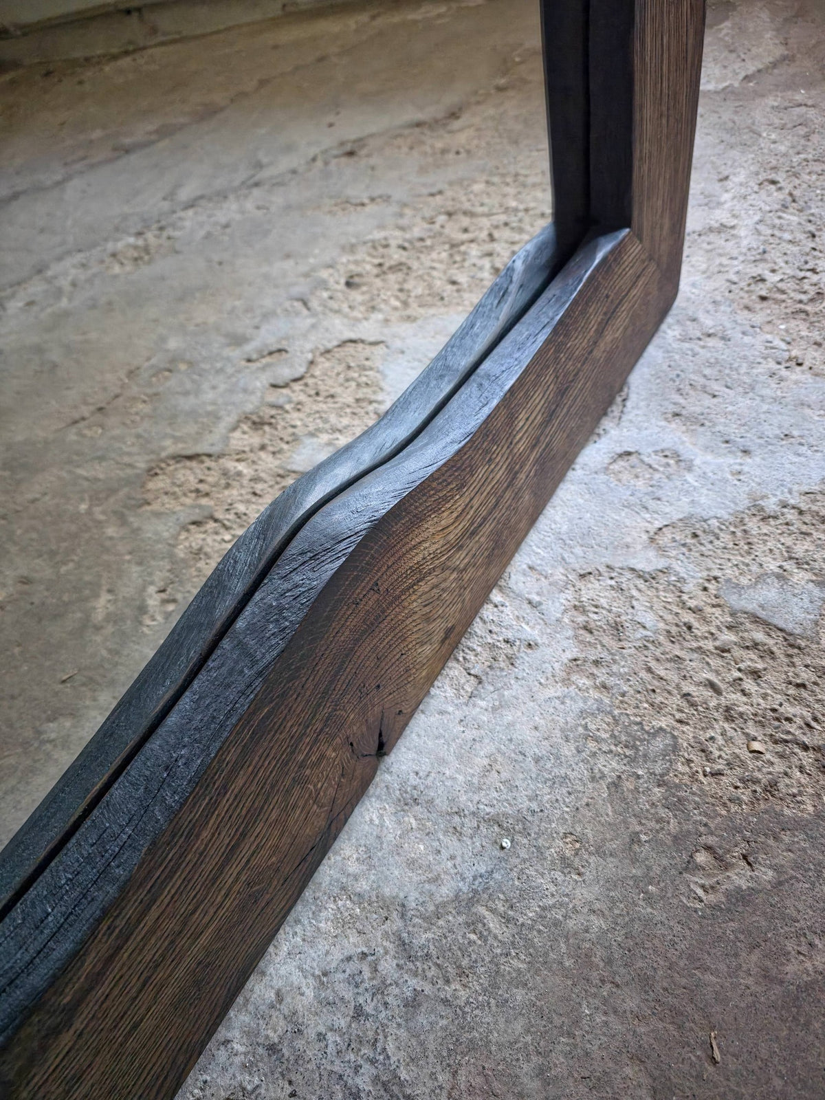 Oversized Oak Floor Mirror