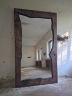 Oversized Oak Floor Mirror
