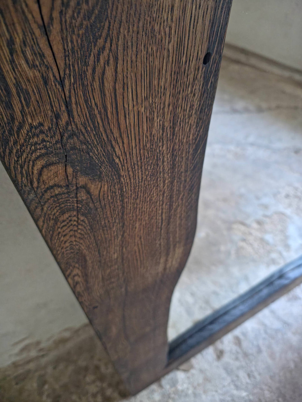 Oversized Oak Floor Mirror