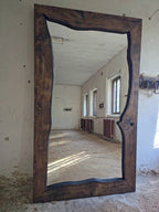 Oversized Oak Floor Mirror