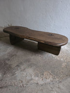 Handcrafted Oak Slab Coffee Table – Modern Rustic Chocolate Furniture