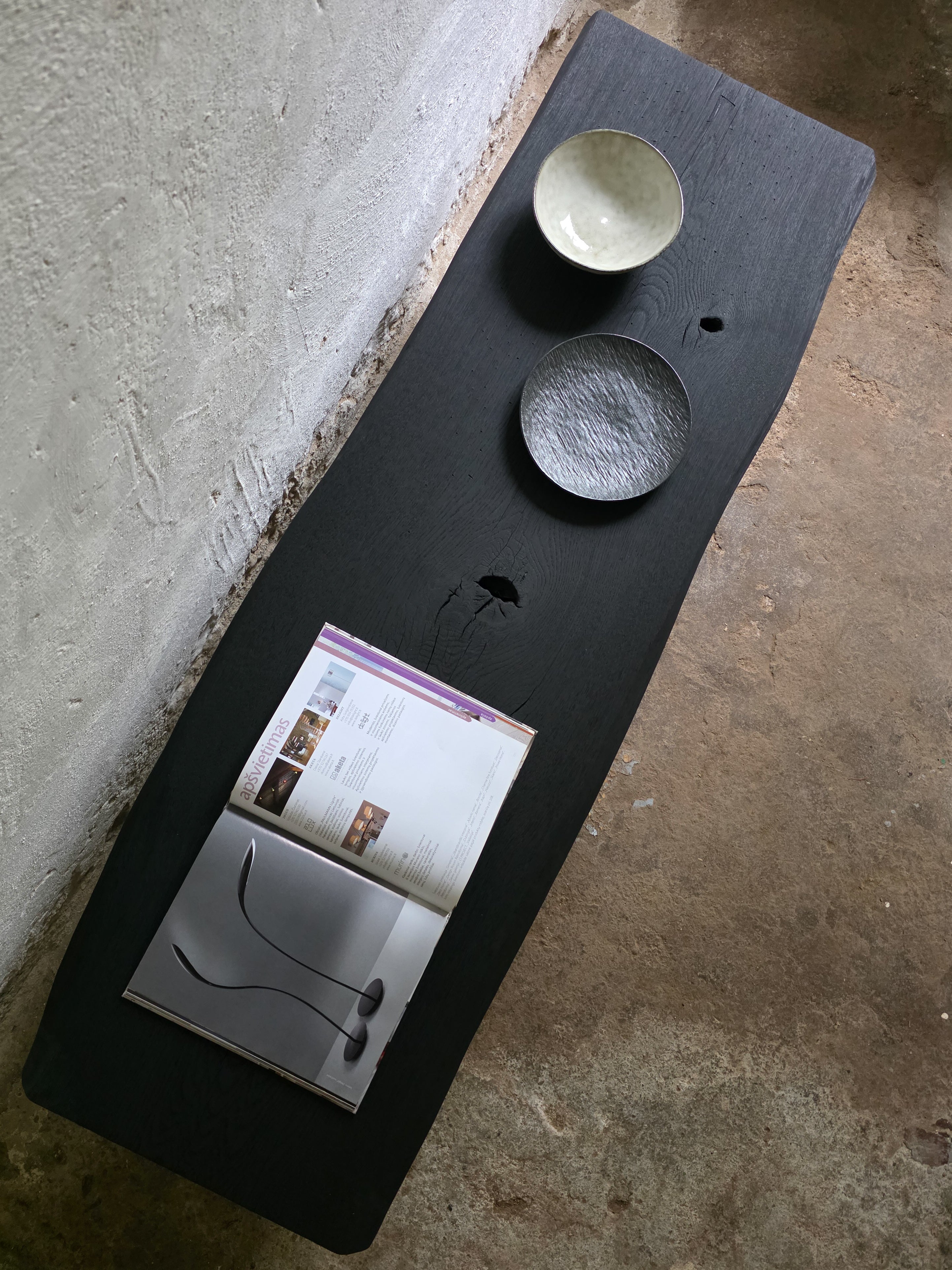 Burnt Wood Black Coffee Table