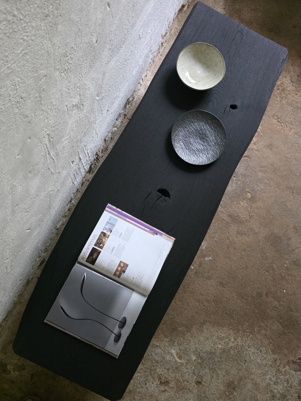 Burnt Wood Black Coffee Table