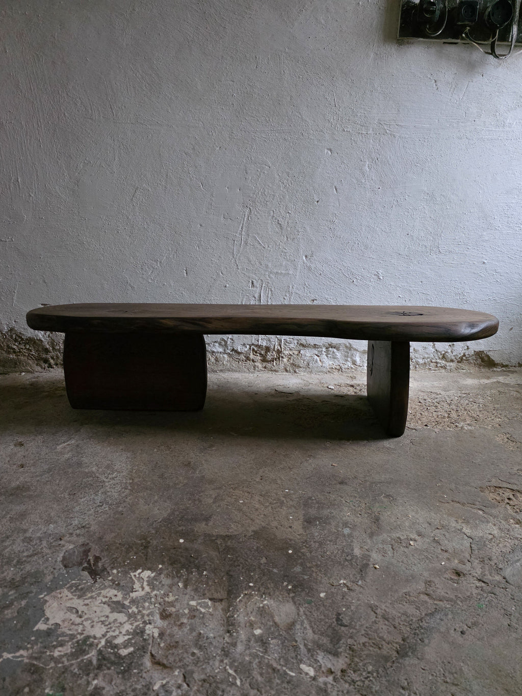 Handcrafted Oak Slab Coffee Table – Modern Rustic Chocolate Furniture