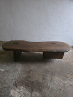 Handcrafted Oak Slab Coffee Table – Modern Rustic Chocolate Furniture