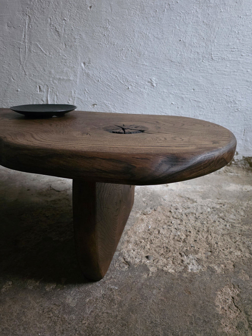 Handcrafted Oak Slab Coffee Table – Modern Rustic Chocolate Furniture