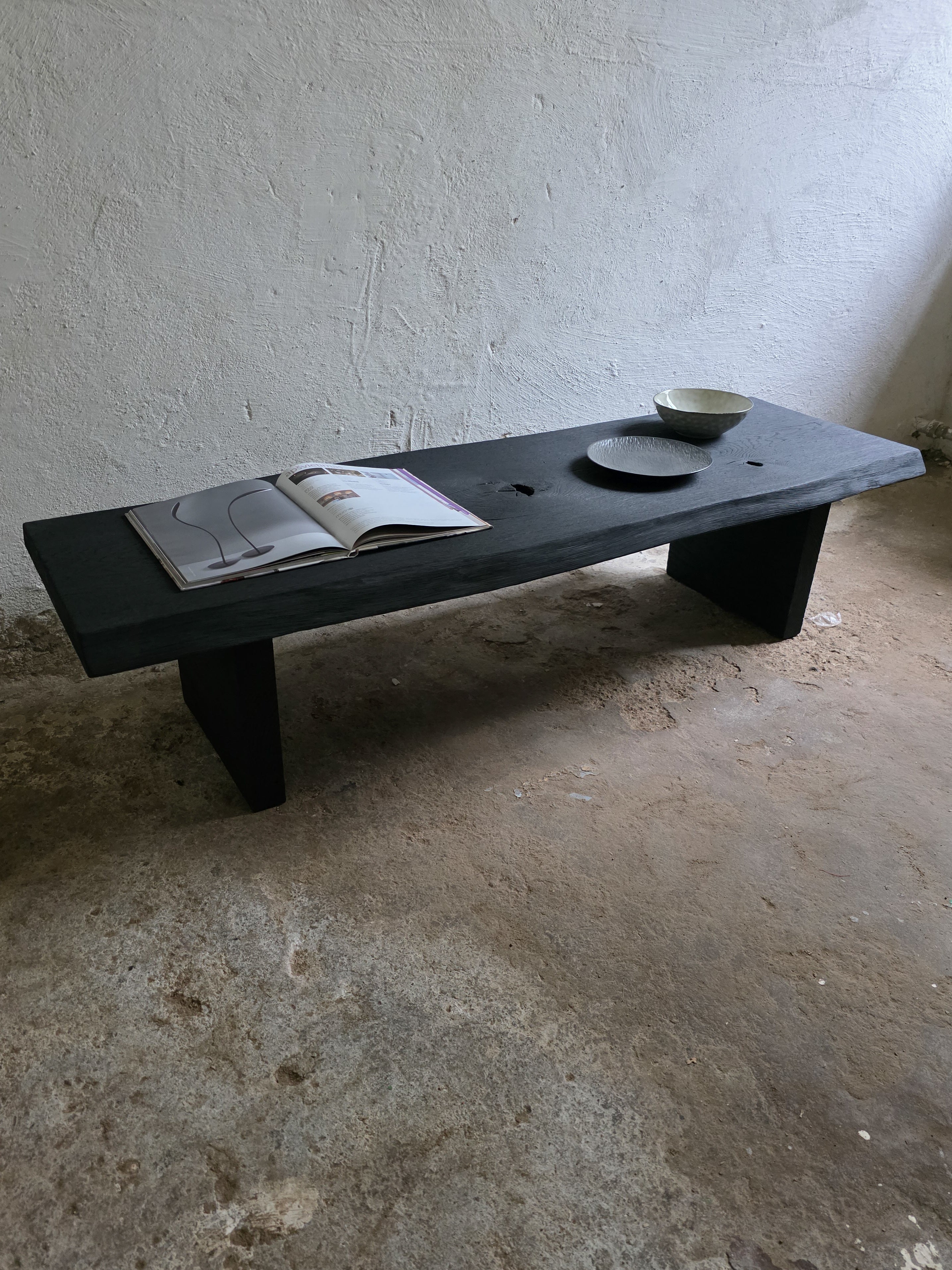 Burnt Wood Black Coffee Table