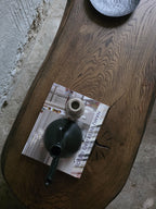 Handcrafted Oak Slab Coffee Table – Modern Rustic Chocolate Furniture