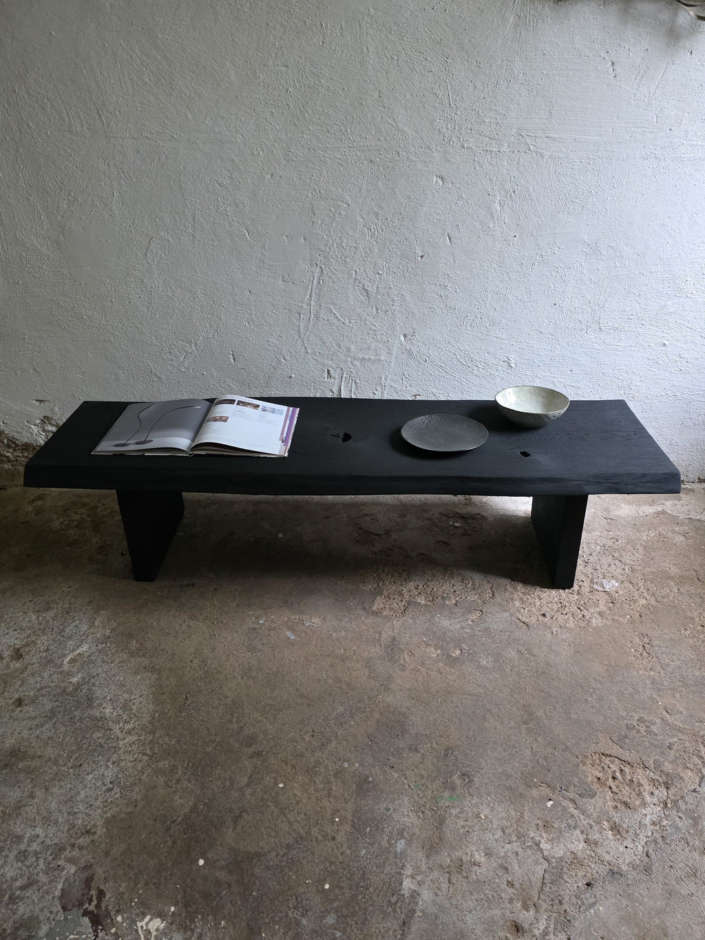Burnt Wood Black Coffee Table