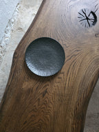 Handcrafted Oak Slab Coffee Table – Modern Rustic Chocolate Furniture