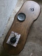 Handcrafted Oak Slab Coffee Table – Modern Rustic Chocolate Furniture
